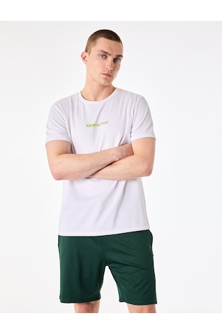 Koton Straight Fit Dokulu Cepli Beli Bağcıklı Spor Şort Yeşil 6sam40096nk