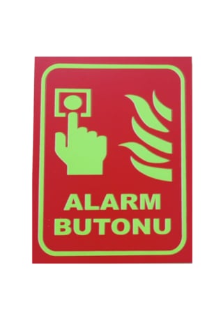 13x10 Cm Fosforlu Alarm Buton Levhası 13x10 Cm Fosforlu Alarm Buton Levhası