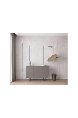 Enwood Capella Gri Mdf 3 Kapaklı Raflı 120 Lık Konsol Gri 120 X 40 Diğer