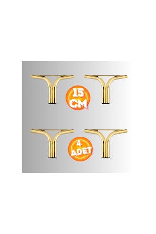 15 Cm Metal Magnolia Koltuk Ayağı Mobilya Ayağı Ünite Ayağı Konsol Ayağı Puf Berjer Ayağı 4 Adet Gold