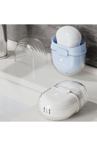 Seyahat Sabun Kutusu Kapatılabilir Tabak Mühürlü Saklama Kapaklı Sızdırmazlık Kutusu Beyaz