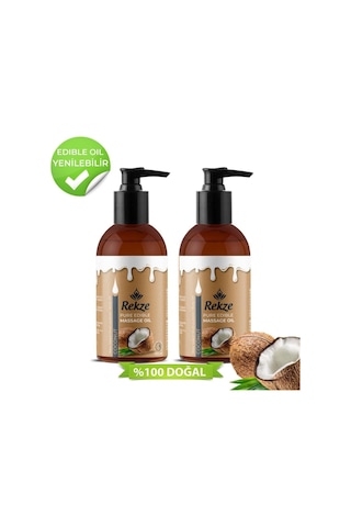 Rekze Masaj Yağı 2 Adet Hindistan Cevizi Aromalı Yenilir Erotik 120 Ml