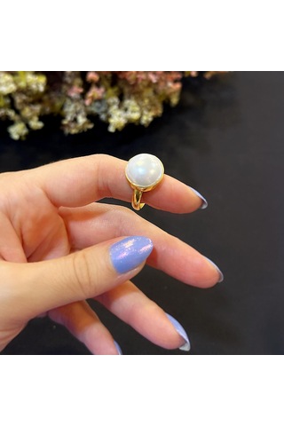 Stela Desgın İnci Gümüş Yüzük Sarı