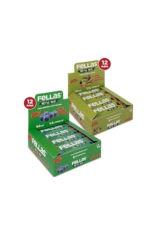Fellas Meyve Bar 40 G Süper Ikili Kutu 24 Adet - Antep Fıstıklı X 12 Adet + Yaban Mersini X 12 Adet