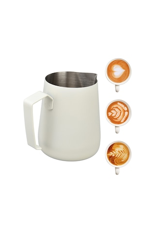 Shineyee 304 Paslanmaz Çelik 450ml Kahve Süt Köpük Kasesi - Uçak Ağızlı Tasarım, Kaliteli Materyal, Profesyonel Desenler İçin