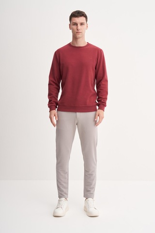 Cazador 56400 Erkek Bisiklet Yaka Sweatshirt Vişne