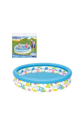 Su Pompalı Bestway 51009, 3 Boğum Desenli Çocuk Havuzu, 122x25 cm Çok Renkli