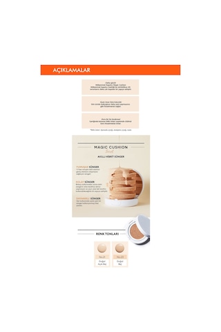 Missha Magic Cushion Cover Lasting Yüksek Kapatıcı Yarı Mat SPF50+ PA+++ Fondöten İç Yedek No.21 15 G