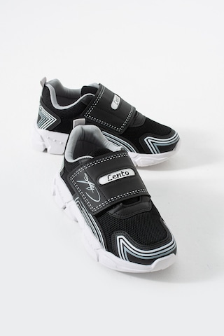 Adımist Çocuk Unisex Rahat Ortopedik Taban Cırtlı Hafif Sneaker Spor Ayakkabı Lento Cırtlı Siyah