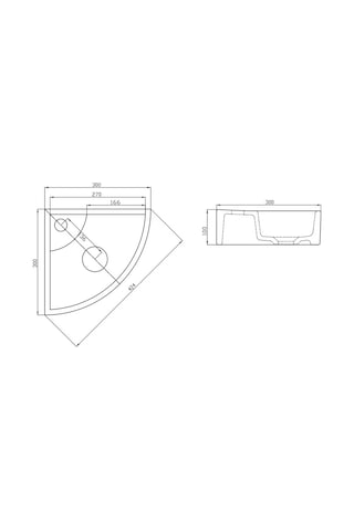 Güral Vit Köşe Puzzle Lavabo 30 CM x 30 CM