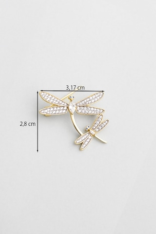 Yusufçuk 18 Ayar Sarı Altın Kaplama Gümüş Broş Sarı