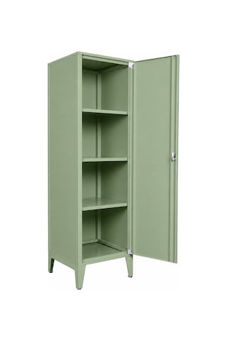 Alfafonet Ziglat Serisi Kilitli Metal Home Office Dolabı Metal Kapaklı Yeşil Ral 6018 450x1500x450 Mm