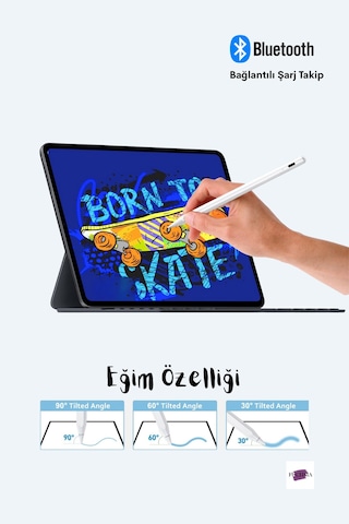 Apple Uyumlu iPad 10,9 10.nesil Avuç Içi Reddetmeli Dokunmatik Fuchsia Özel Çizim Ve Yazı Kalemi