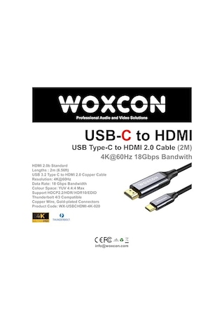 To Hdmı Cable Usb 3.2 Type C Hdmı2.0b Standart 4k 60hz 18gbps Hdr Hdr10 3d Hdcp2.2