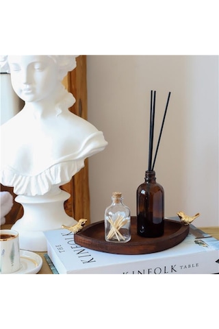 Akayev Ahşap Göz 20 cm Altın Kuş Sunum Tabağı