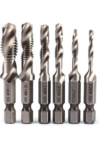 Kangvka 6 Parça Opp Paketli Gümüş Kısa İvme Matkap Ucu Seti - 0.6 Mm Uç Çapı, Altıgen Sap, Delme İşlemleri