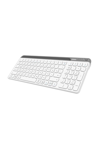 Kb-bt90 Beyaz/gri Bluetooth+ 2.4ghz Telefon Tablet Standlı Şarjlı Q Mac/win/android/ıos Uyumlu Kablosuz Klavye