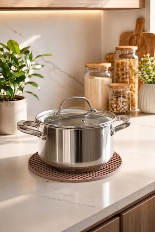 Porsima 31012 Silikon Yuvarlak Nihale 20cm Kapicino Açık Kahverengi