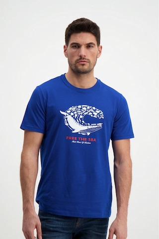 Rich Erkek Bisiklet Yaka T-shirt Mavi