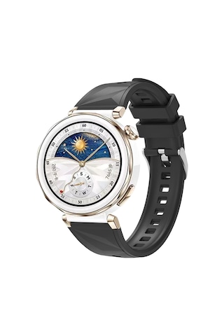 Huawei Watch Gt5 Pro 42mm Uyumlu Zore Krd-129 Silikon Kordon Strap Kayış-siyah