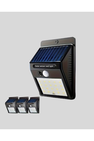 Mey İthalat Solar Led Bahçe Aydınlatma - Hareket Sensörlü, Güneş Paneliyle Şarj Olan, Ip65 Dayanıklı
