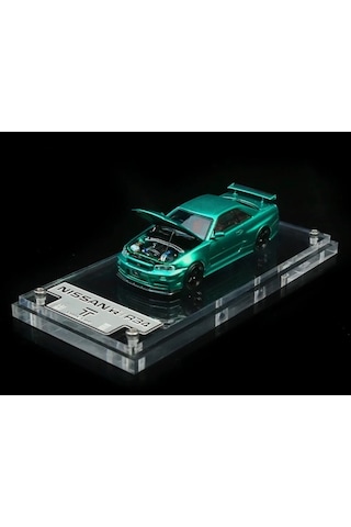 Timetop 1/64 Green Carbon Nissan R34 Karbon Yeşil Pleksi Limitli