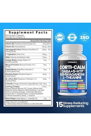 Corti Calm Gaba + 5-htp Ash. L-theanine 60 Kapsül