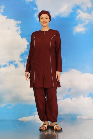 Akbeniz Kadın Tam Tesettür Bordo Mayo 31060-bordo Bordo