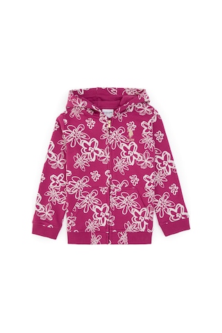 U.S. Polo Assn. Kız Çocuk Pembe Kapüşonlu Fermuarlı Çiçekli Sweatshirt 50317959-VR041