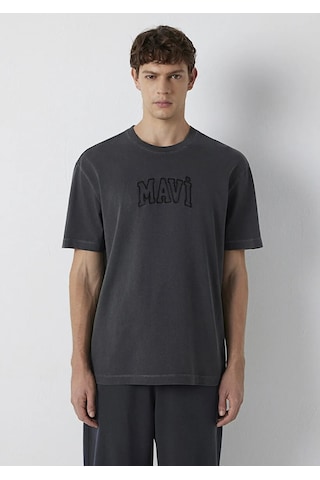 Mavi M0613564-70087 Mavi Logo Baskılı T-shirt Erkek Tişort Füme
