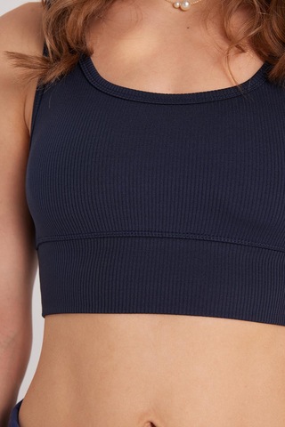 Tudors Kadın Slim Fit Dar Kesim Bisiklet Yaka Kalın Askılı Esnek Lacivert Spor Atlet-37806 Lacivert