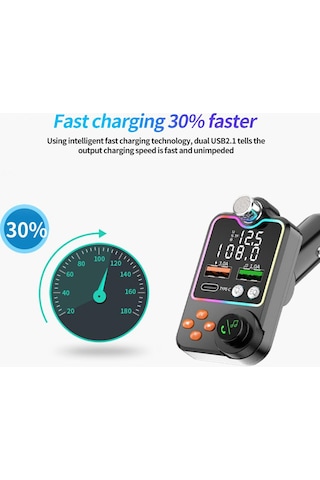 Homyl Araba Bluetooth Için Fm Verici Kullanımı Kolay 11x7x5cm