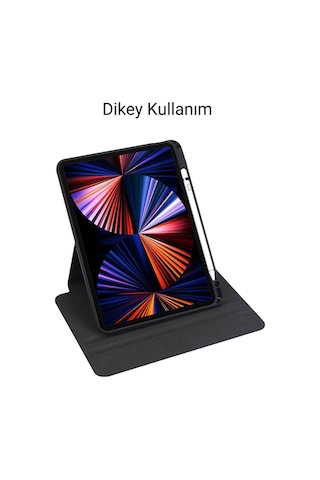 İpad 11 İnç Pro M2 3/4 Nesil Uyumlu 360 Dönebilen Yatay Dikey Stand Özellikli Pino Tablet Kılıfı Kapaklı Kılıf