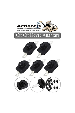 Mini Anahtar Arapuar Çıtçıt Anahtar 5 Adet Siyah Elektrik Devresi İçin Açma Kapama Düğmesi Deney On / Off Siyah Anahtar