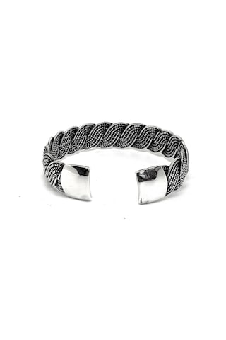 Oya Silver Oksitli Orta Örgü Gümüş Bilezik 743757111
