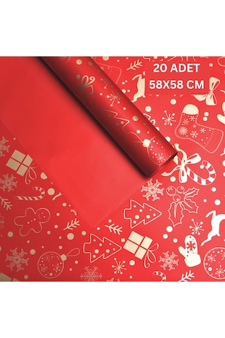 Yılbaşı Karışık Desenli Çiçek Ambalaj Kağıdı, Hediye Paketleme Ka