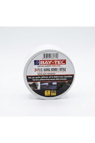 Baytec Beyaz Geniş Elektrik Kanal Bandı Damlama Boru Tamir İzolasyon Bant 48 Mm 20 Yds