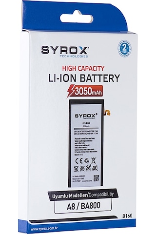 Syrox Samsung Uyumlu Galaxy A8 Ba800 Batarya 3050 Mah B160