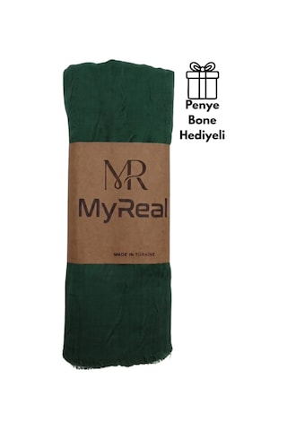 Myreal Bambu Kraş Şal Zümrüt Yeşili - Ütü Gerektirmeyen Doğal Doku 90x200 Cm