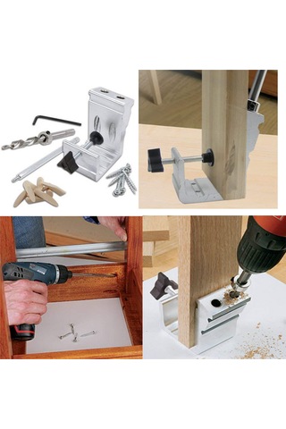 47 Parça Pozisyoner Cep Jig Seti Ağır Hizmet Alüminyum Cep Delik Jig Ahşap İşleme Vurma Lokasyon Aracı