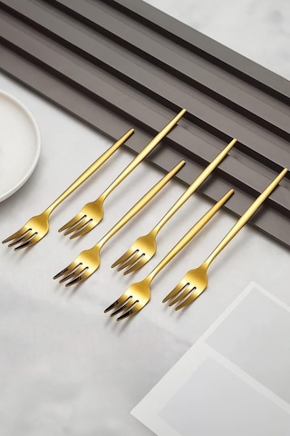 410 Çelik 12 Adet Gold Renk Tatlı Ve Meyve Çatalı Cin611sr-12 Diğer
