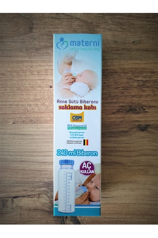 Materni 240 Ml Üretimden Temiz Çift Kapaklı Biberon