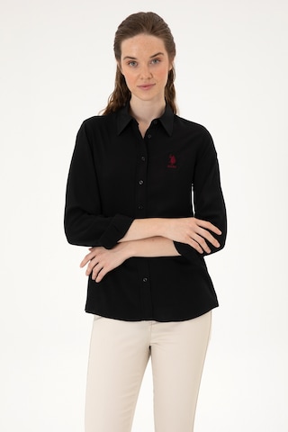 U.s. Polo Assn. Kadın Siyah Gömlek Desenli 50316429-vr046 Siyah