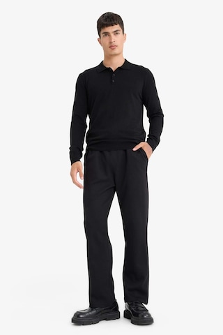 Defacto Standart Fit Polo Yaka Premium Düğmeli Triko Kazak D0454AX24AU Siyah