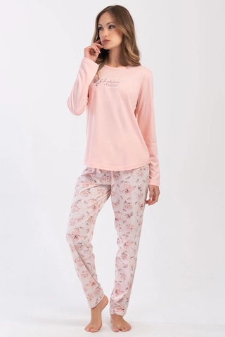 Vienetta 403246 Geniş Büyük Beden Kadın Pijama Takımı Pembe V2 Pembe