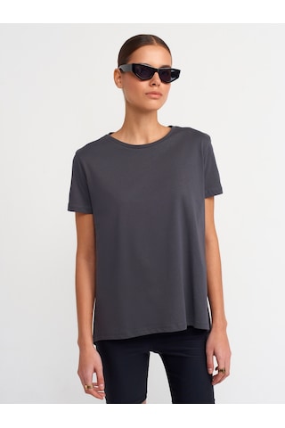 Dilvin Bisiklet Yaka Basic T-shirt 101a03471 Antrasit