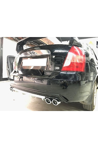 Hyundai Accent Era Mavi Difüzör Çiftli Kare Egzoz Görünümlü D Tip Difizör 2006 - 2009