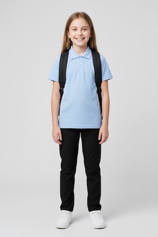 Modanino Kız Çocuk T-shirt %100 Pamuk Ve Okul Tarz 6-16 Yaş 12784mrt Bebek Mavisi