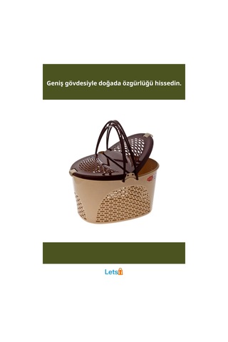 Akıllı Büyük Oval Piknik Sepeti A Kalite Plastik 28x37x48.5 Cm 1 Adet