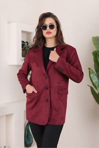 Süet Kadın Mont Bordo